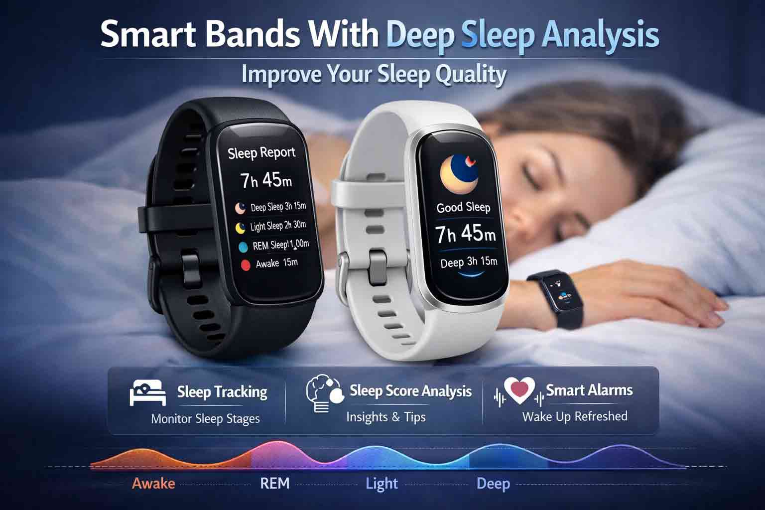 Smart Bands With Deep Sleep Analysis: Improve Your Sleep Quality - blēo